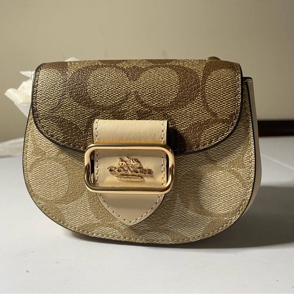 Coach Tan and Cream Mini Bag